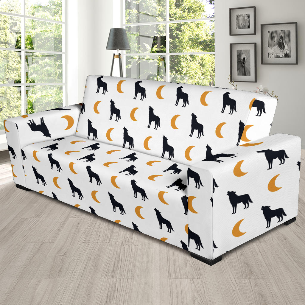Wolf Moon Print Design LKS302 Sofa Slipcover