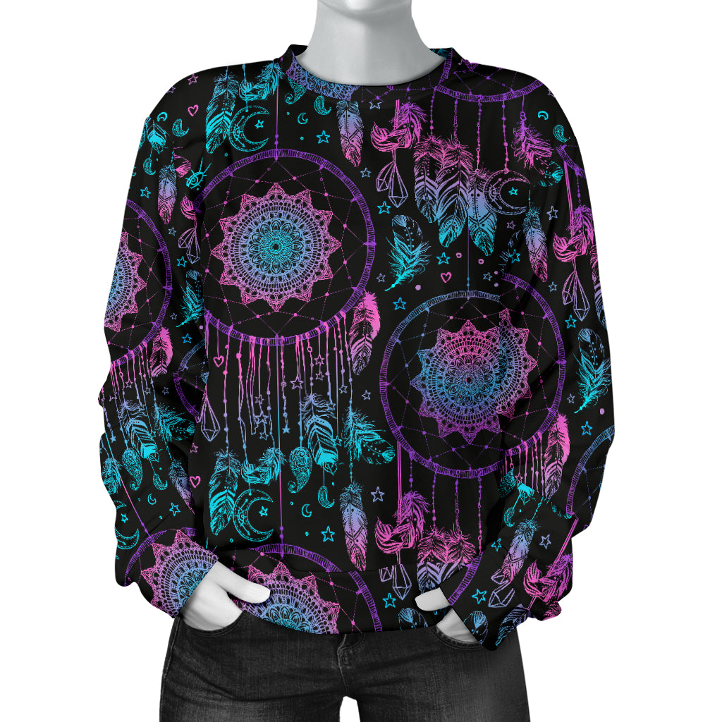 Dream catcher boho mandala Women Long Sleeve Sweatshirt