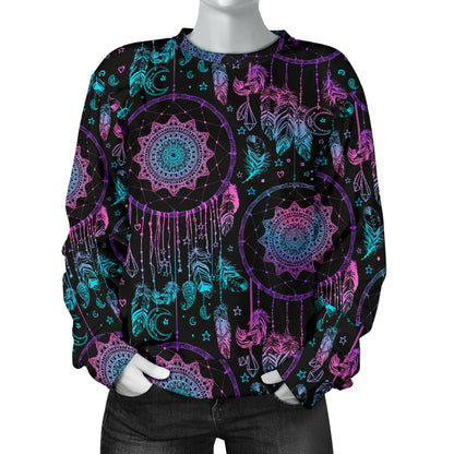 Dream catcher boho mandala Women Long Sleeve Sweatshirt