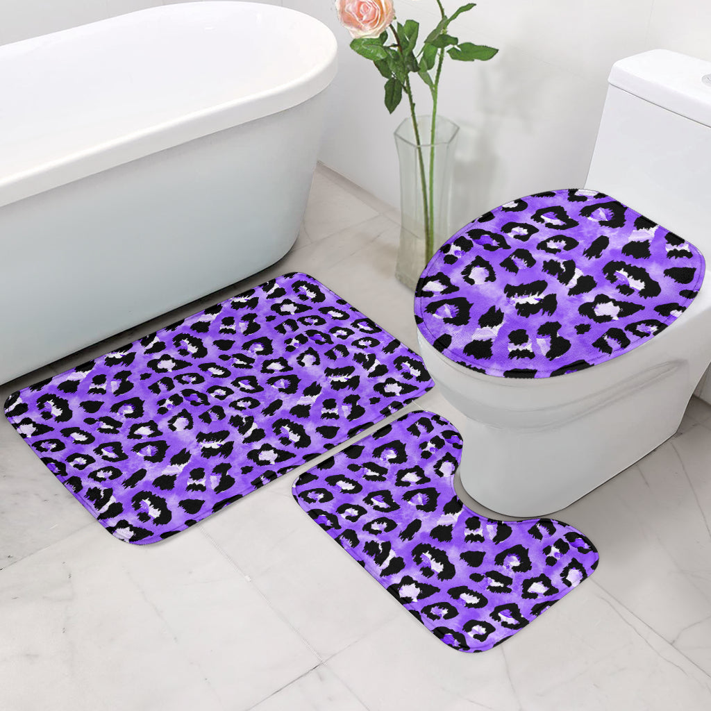 Leopard Purple Skin Print Bathroom Mat Set