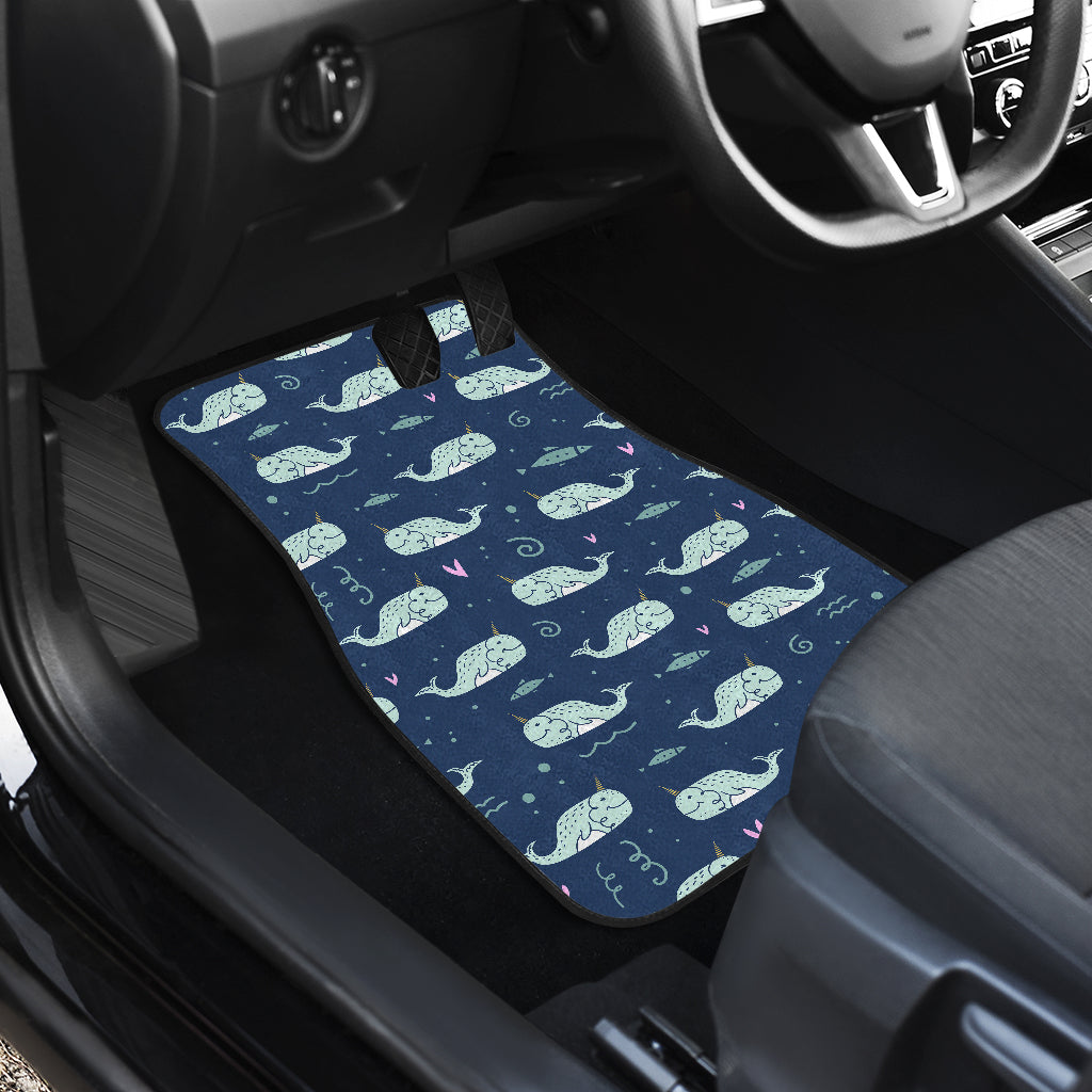 Narwhal Design Print Car Floor Mats Front Back