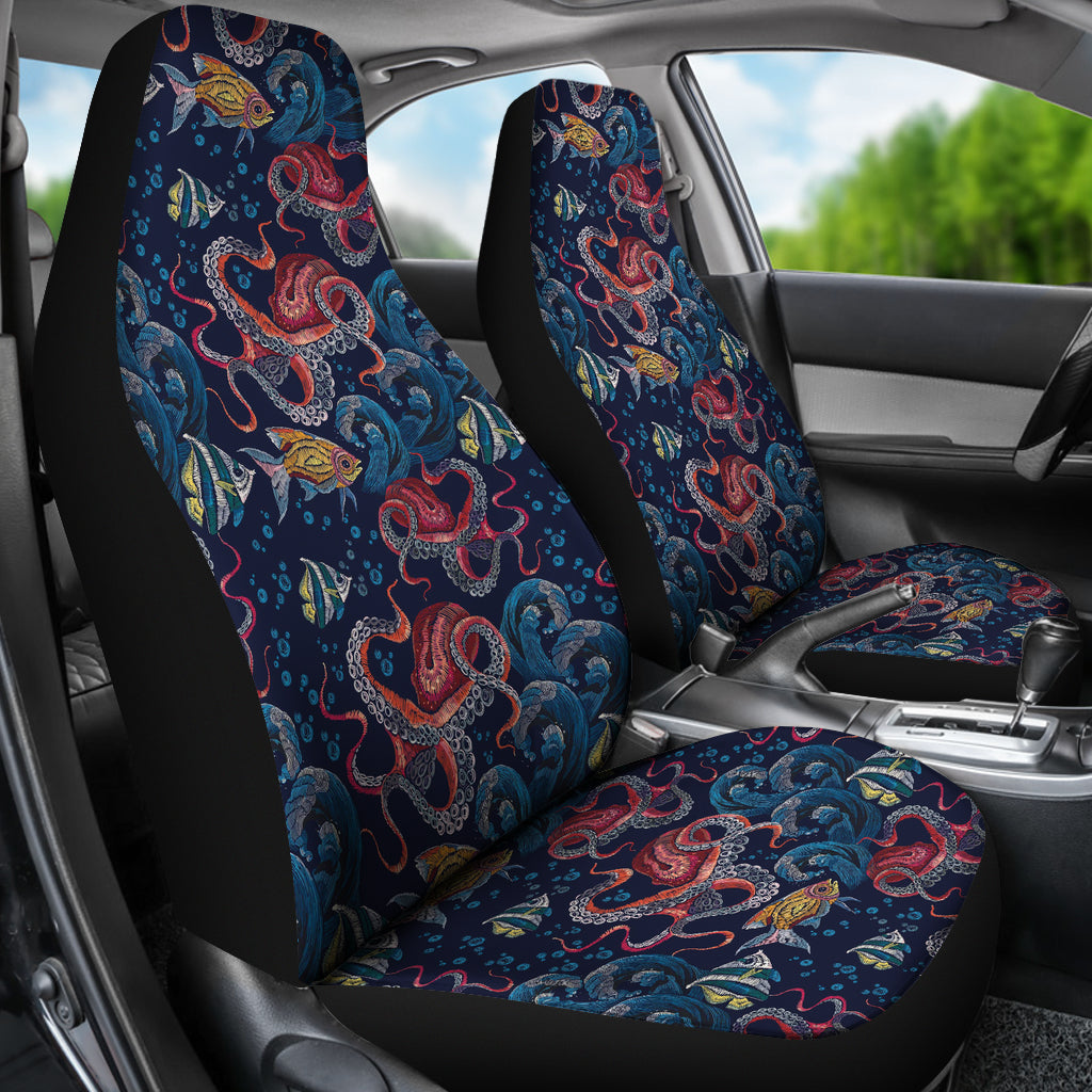 Underwater Giant Squid Print Design LKS302 Car Seat Covers