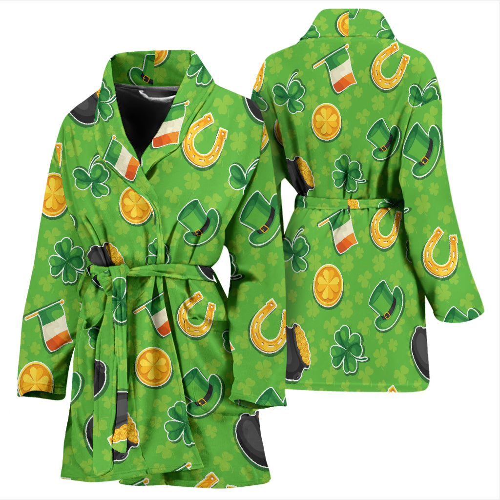Shamrock Saint Patrick's Day Print Design LKS302 Women Bathrobe