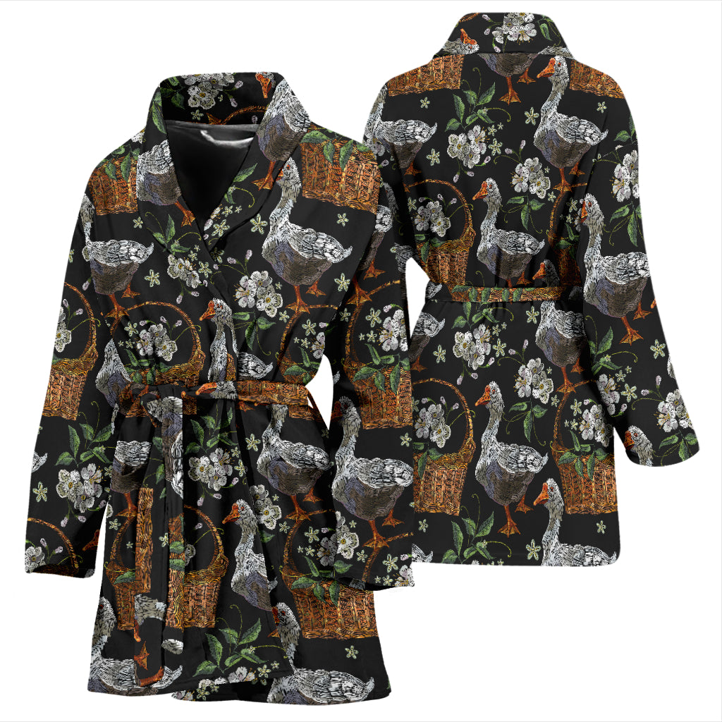 Goose Print Design LKS406 Women Bathrobe
