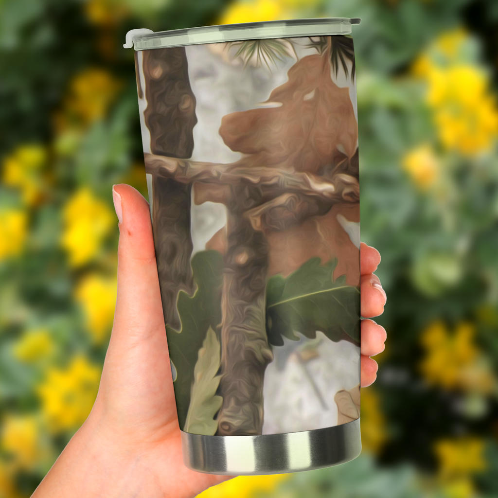 Camo Realistic Tree Forest Print Tumbler