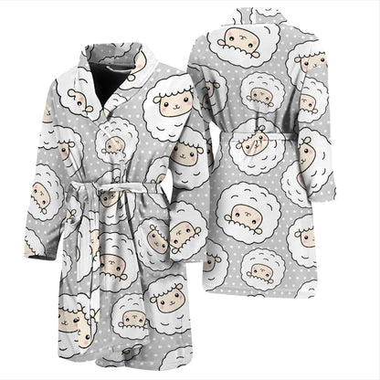 Sheep Print Design LKS401 Men Bathrobe