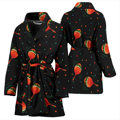 Maracas Pattern Print Design 03 Women Bathrobe