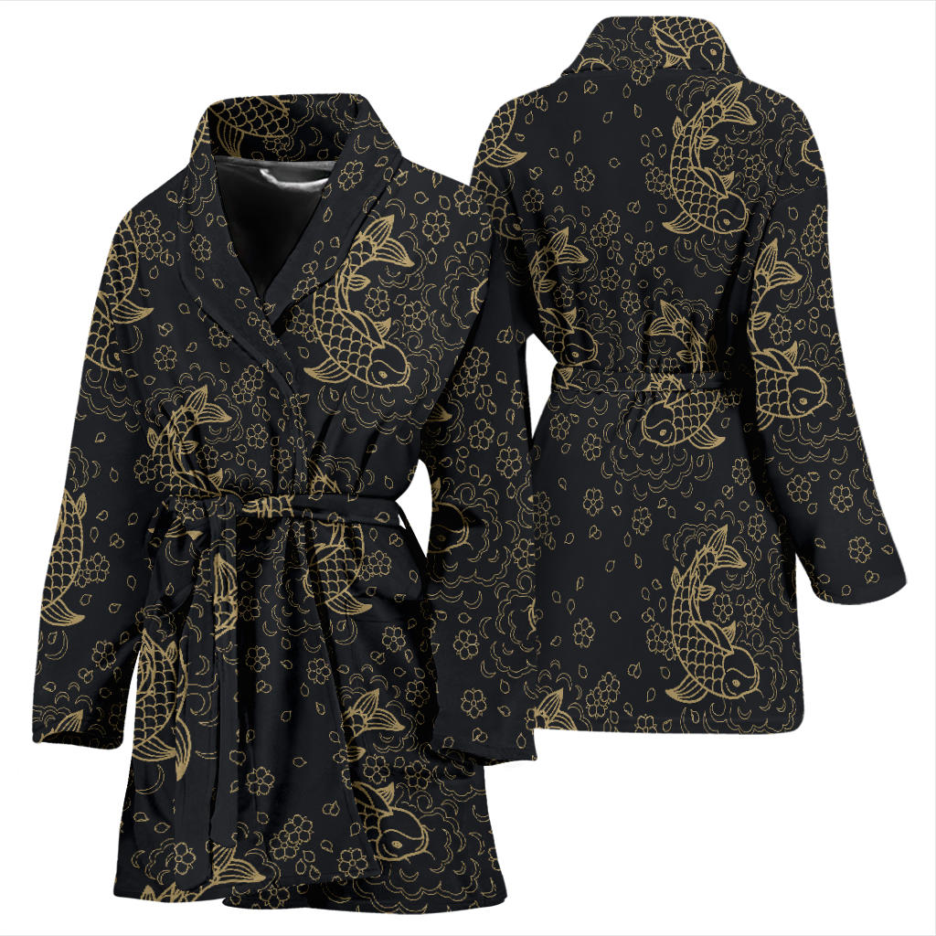 KOI Fish Pattern Print Design 02 Women Bathrobe