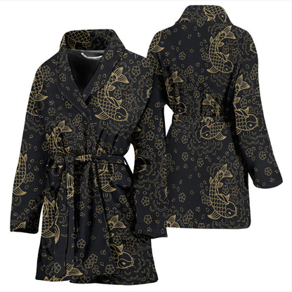 KOI Fish Pattern Print Design 02 Women Bathrobe