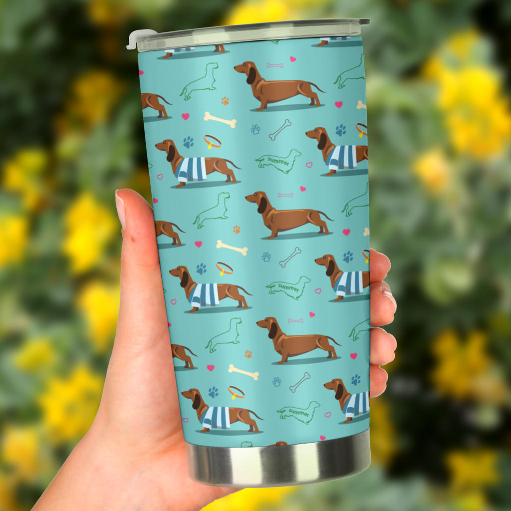 Dachshund Paw Decorative Print Pattern Tumbler