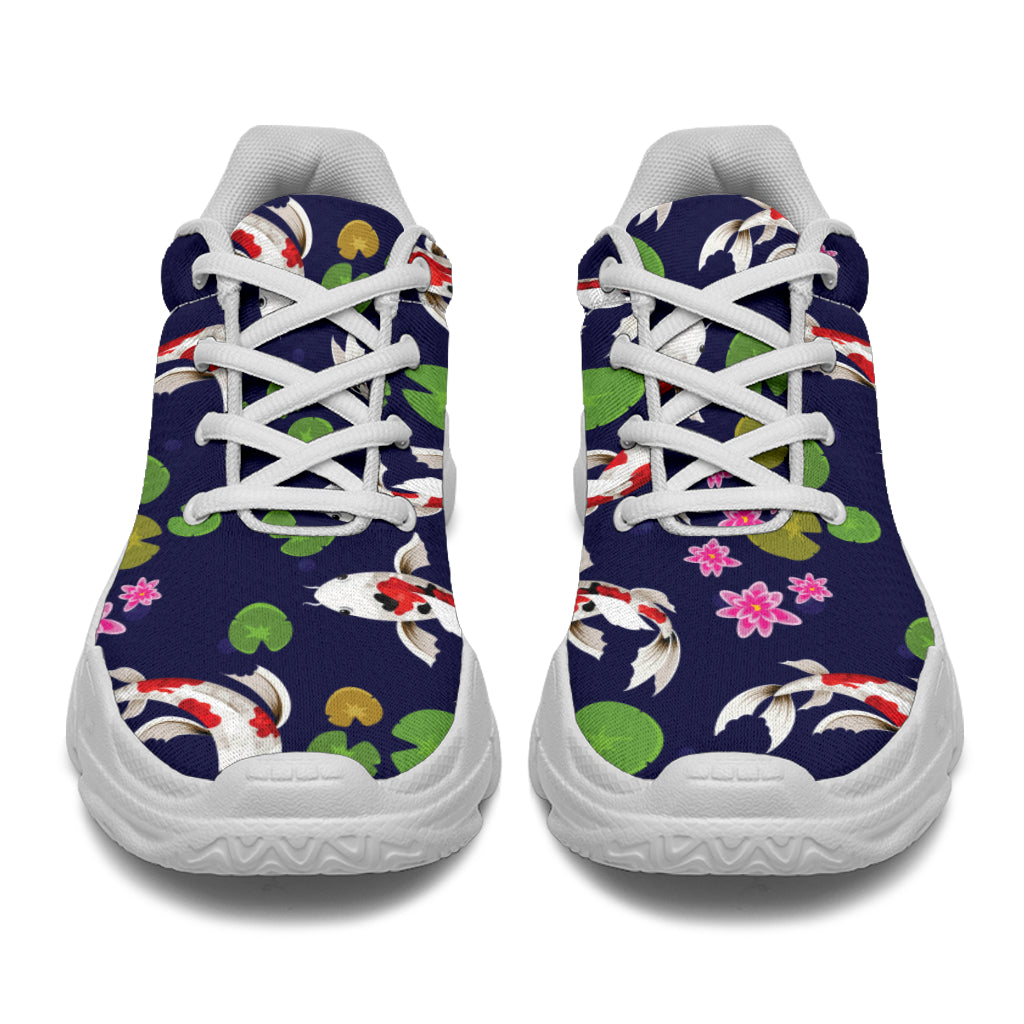 Koi Carp Pattern Design Themed Print Chunky Sneakers
