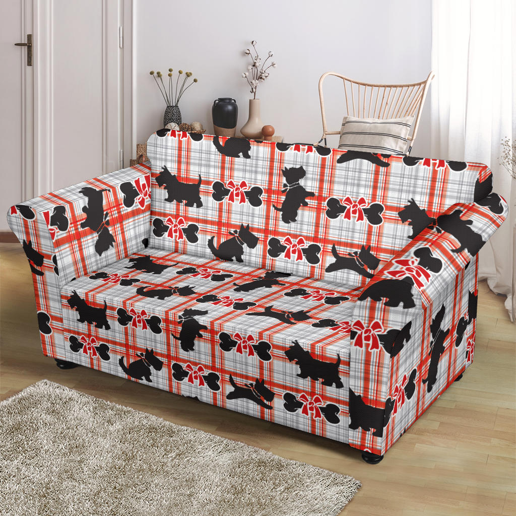 Scottish Terriers Print Design LKS3014 Loveseat Couch Slipcover
