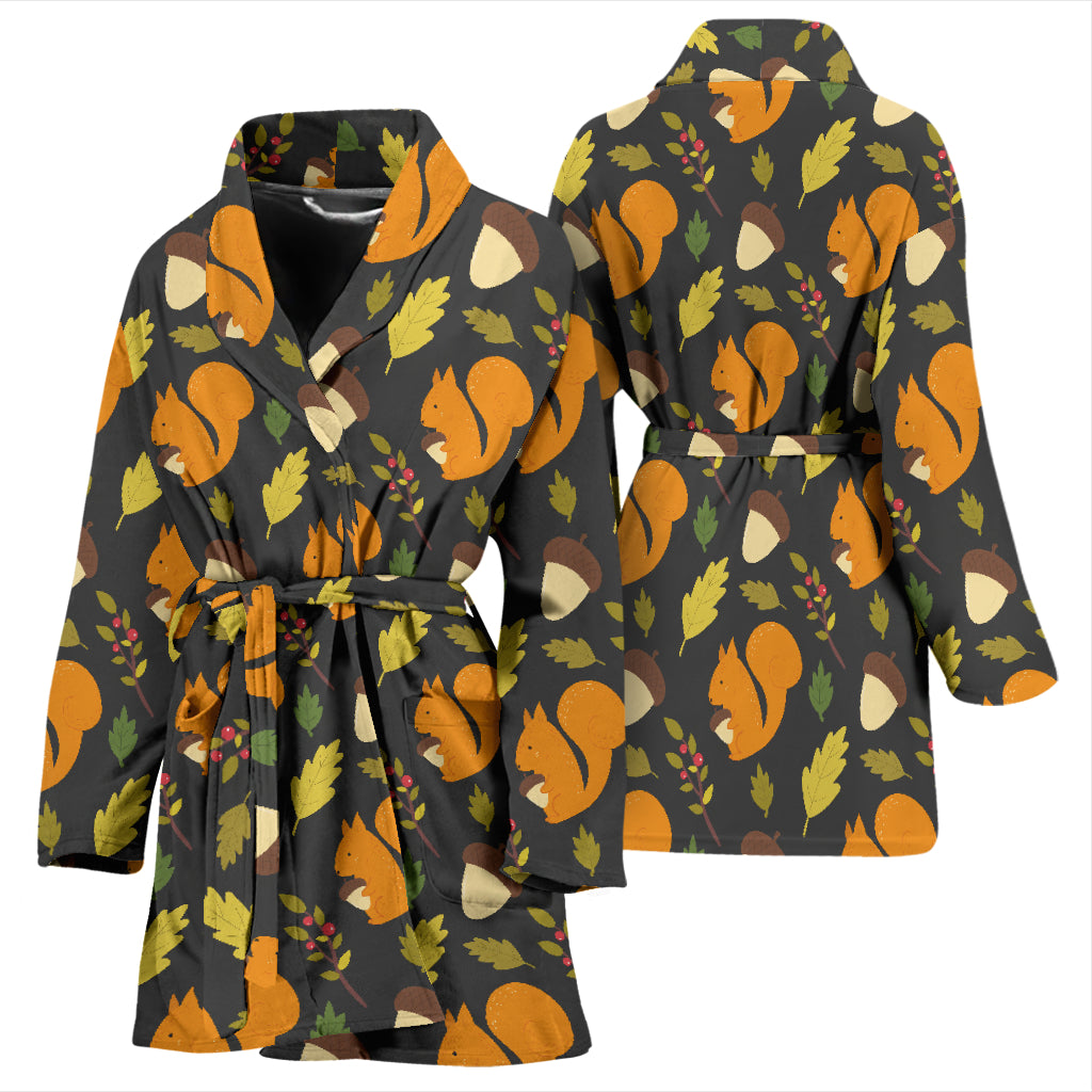 Squirrel Print Design LKS301 Women Bathrobe