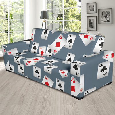 Poker Cards Pattern Print Design A05 Sofa Slipcover