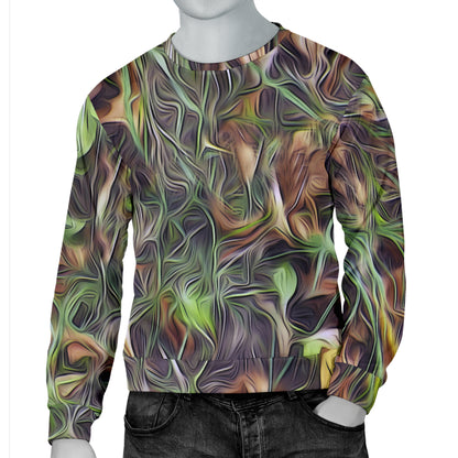 Camouflage Realistic Tree Print Men Long Sleeve Sweatshirt