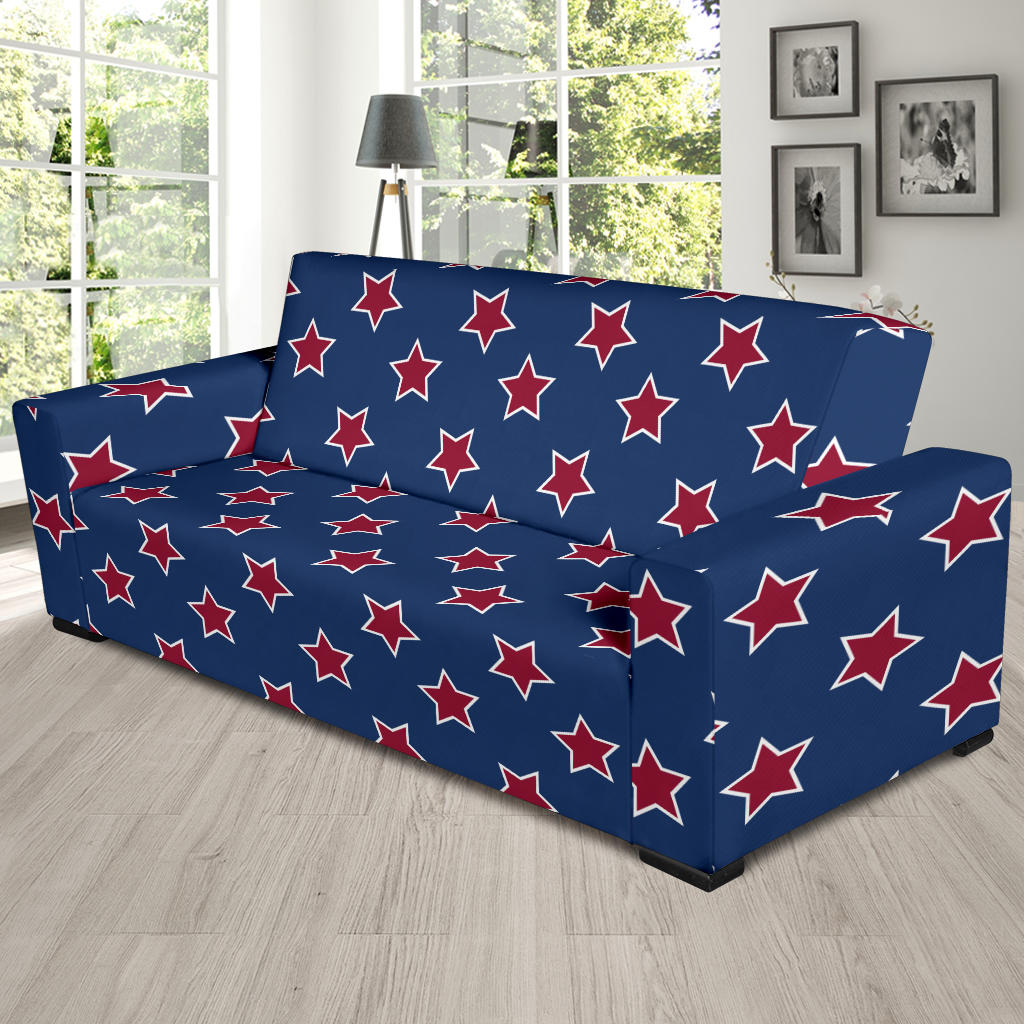 Star Red Blue Print Design LKS301 Sofa Slipcover