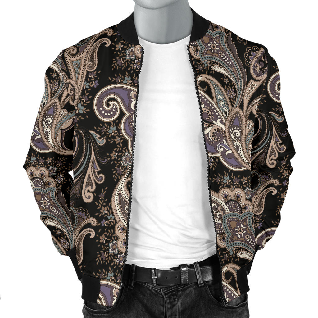 Paisley Mandala Design Print Men Bomber Jacket