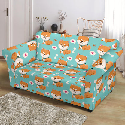 Shiba Inu Print Design LKS3013 Loveseat Couch Slipcover