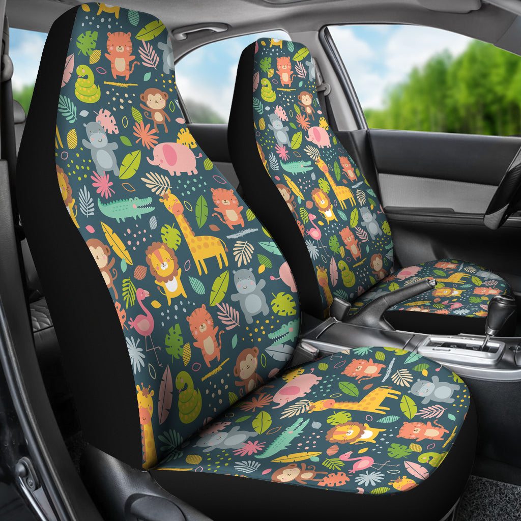 Safari Animal Cartoon Print Design LKS305 Car Seat Covers