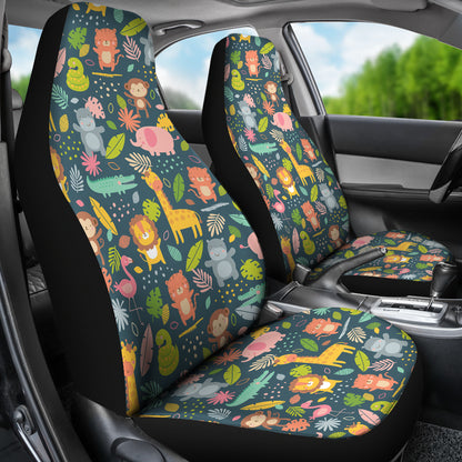 Safari Animal Cartoon Print Design LKS305 Car Seat Covers