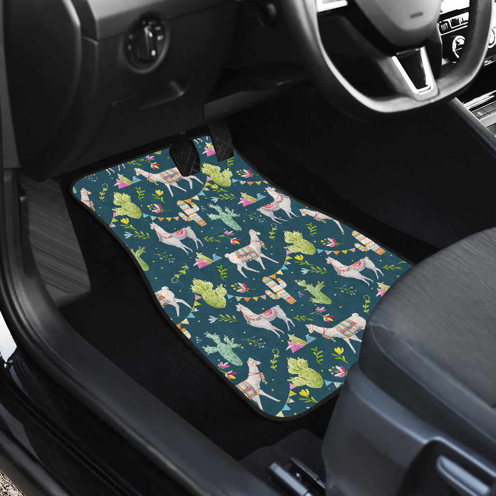 Llama with Cactus Design Print Car Floor Mats Front Back