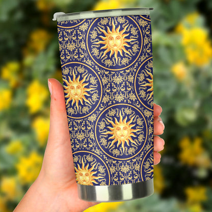Celestial Gold Sun Face Tumbler