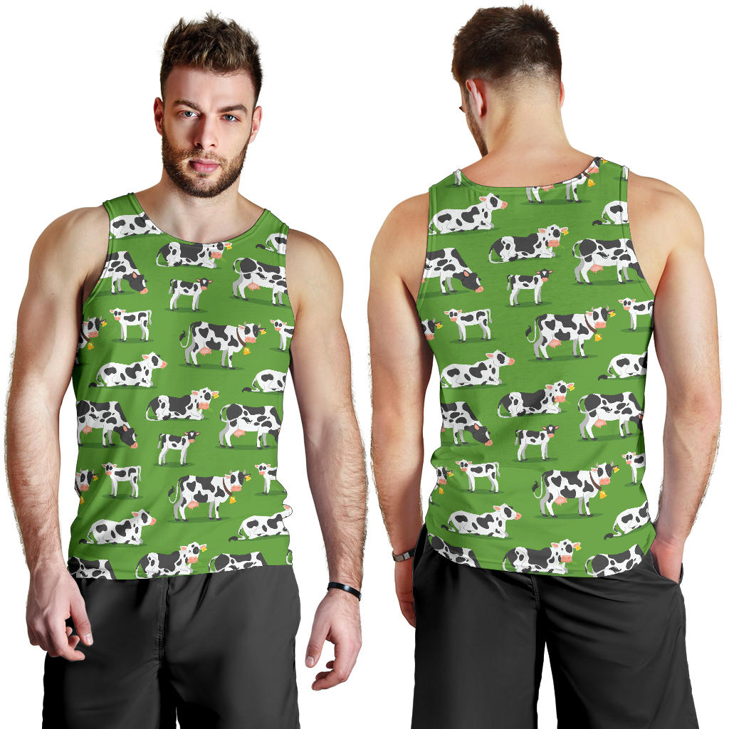 Cow Happy Print Pattern Men Tank Top
