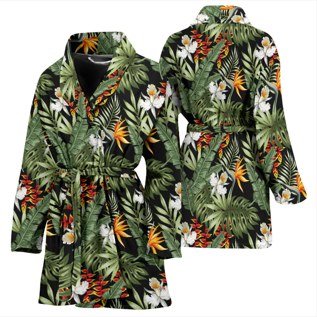 Bird Of Paradise Pattern Print Design 02 Women Bathrobe
