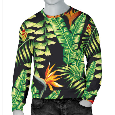 Hawaiian Flower Tropical Palm Leaves Men Long Sleeve Sweatshirt