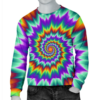 Optical illusion Pulsing fiery spirals Men Long Sleeve Sweatshirt