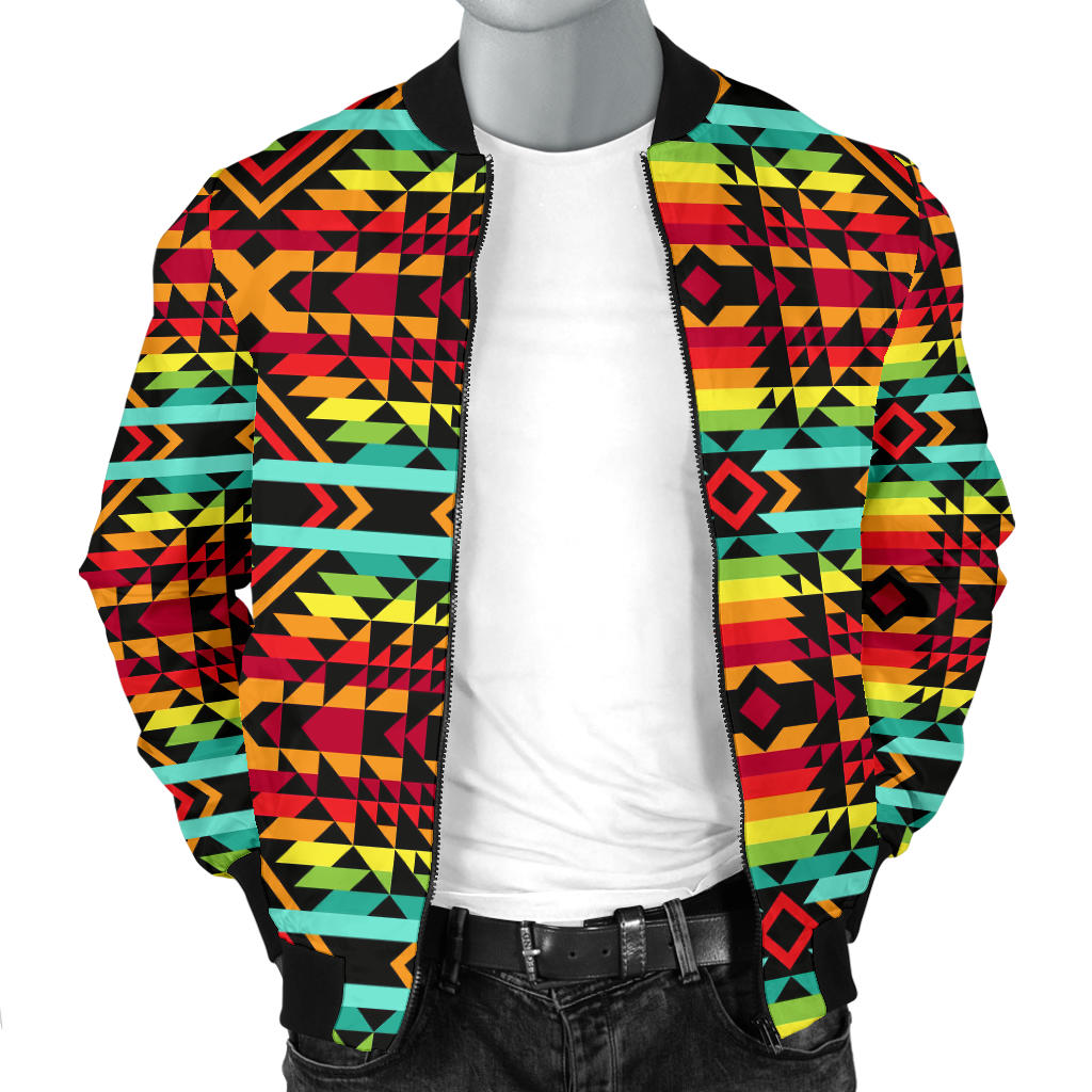 Kente Red Design African Print Men Bomber Jacket