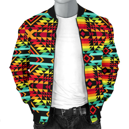Kente Red Design African Print Men Bomber Jacket