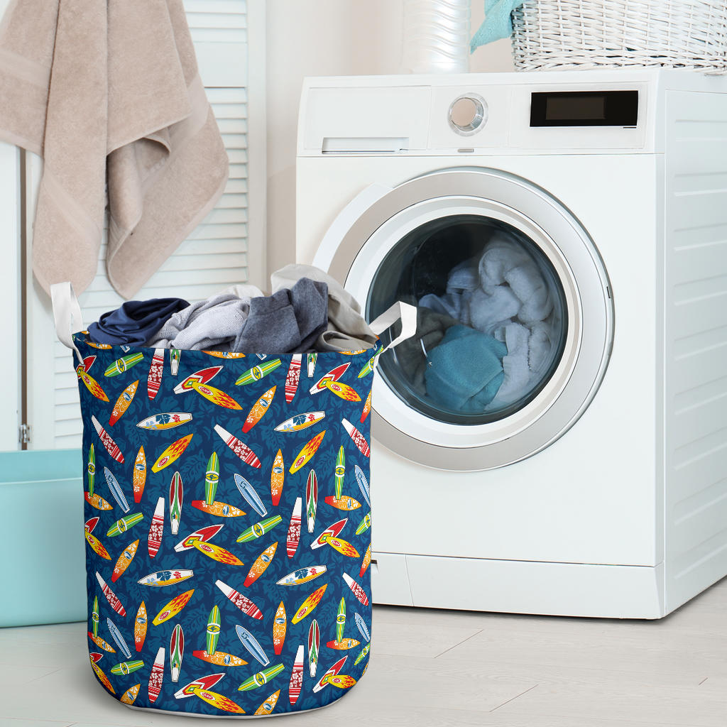 Surfboard Pattern Print Laundry Basket
