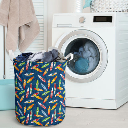 Surfboard Pattern Print Laundry Basket