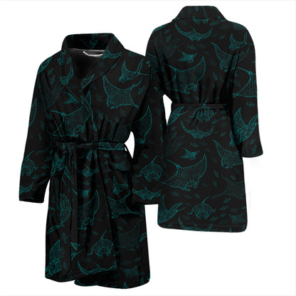 Manta Ray Print Design LKS402 Men Bathrobe