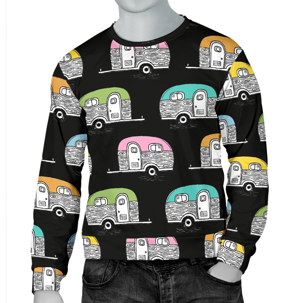 Camper Pattern Camping Themed No 2 Print Men Long Sleeve Sweatshirt