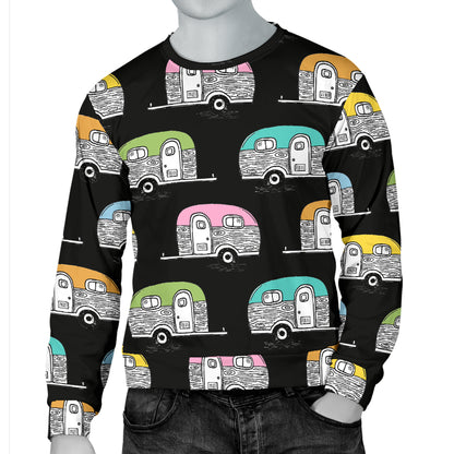 Camper Pattern Camping Themed No 2 Print Men Long Sleeve Sweatshirt