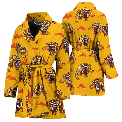Armadillo Pattern Print Design 03 Women Bathrobe
