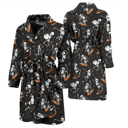Skateboard With Skeleton Print Design LKS303 Men Bathrobe