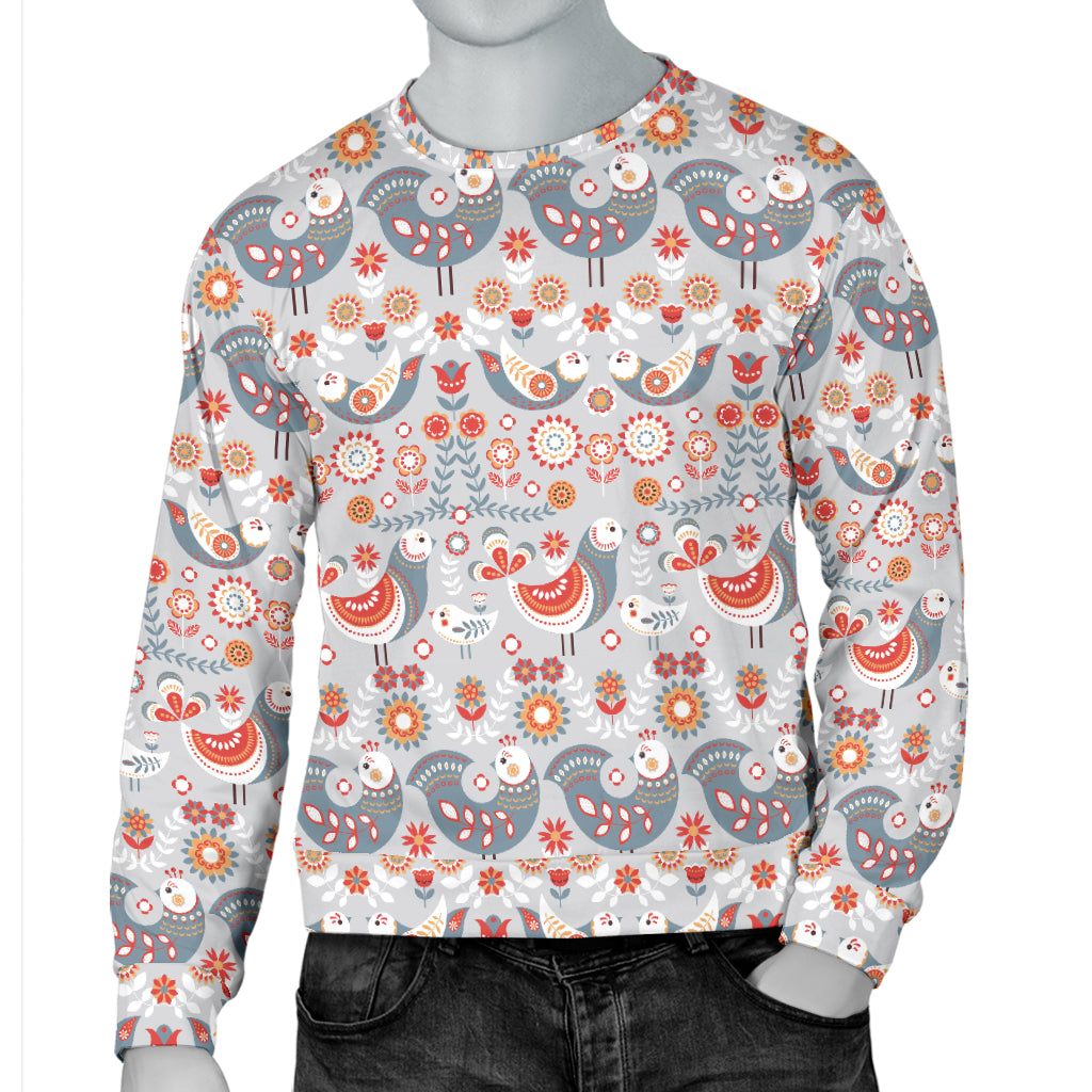 Swedish Nordic Design Print Men Long Sleeve Sweatshirt