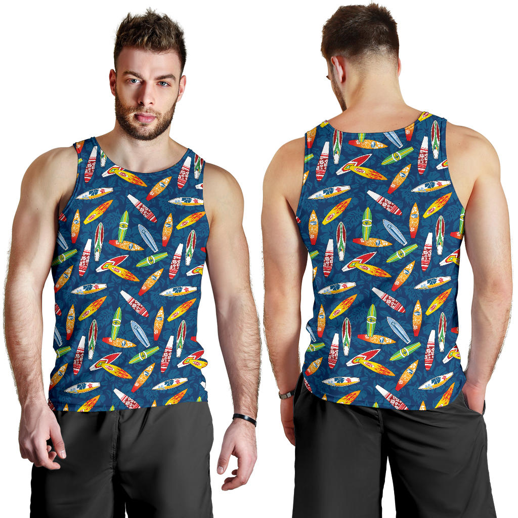 Surfboard Pattern Print Men Tank Top