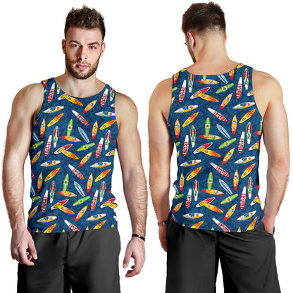 Surfboard Pattern Print Men Tank Top
