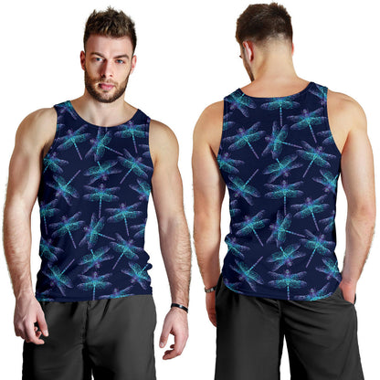 Dragonfly Hand Drawn Style Print Men Tank Top