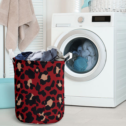 Cheetah Red Print Pattern Laundry Basket