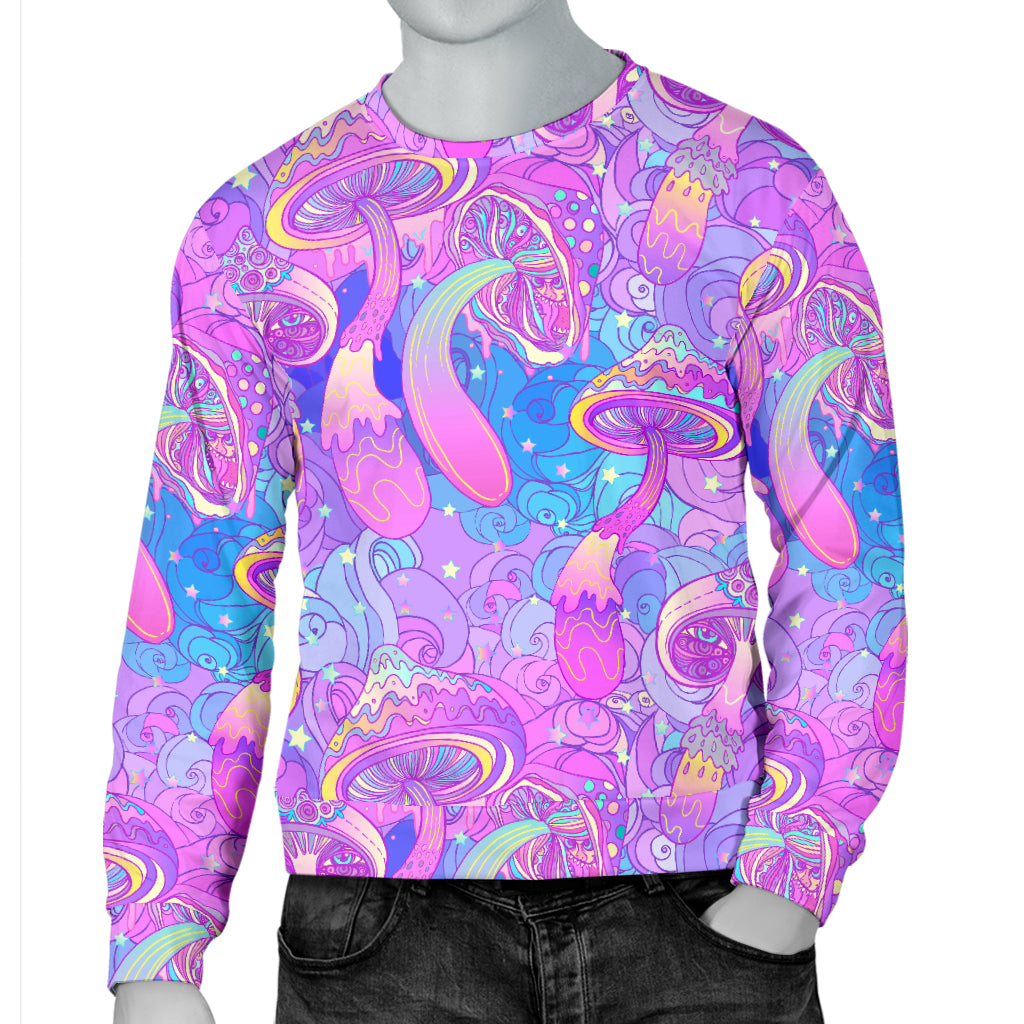 Psychedelic Trippy Mushroom Print Men Long Sleeve Sweatshirt