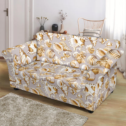 Seashell Print Design LKS309 Loveseat Couch Slipcover
