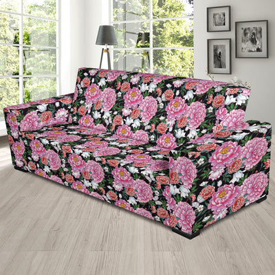 Dahlia Pattern Print Design 02 Sofa Slipcover