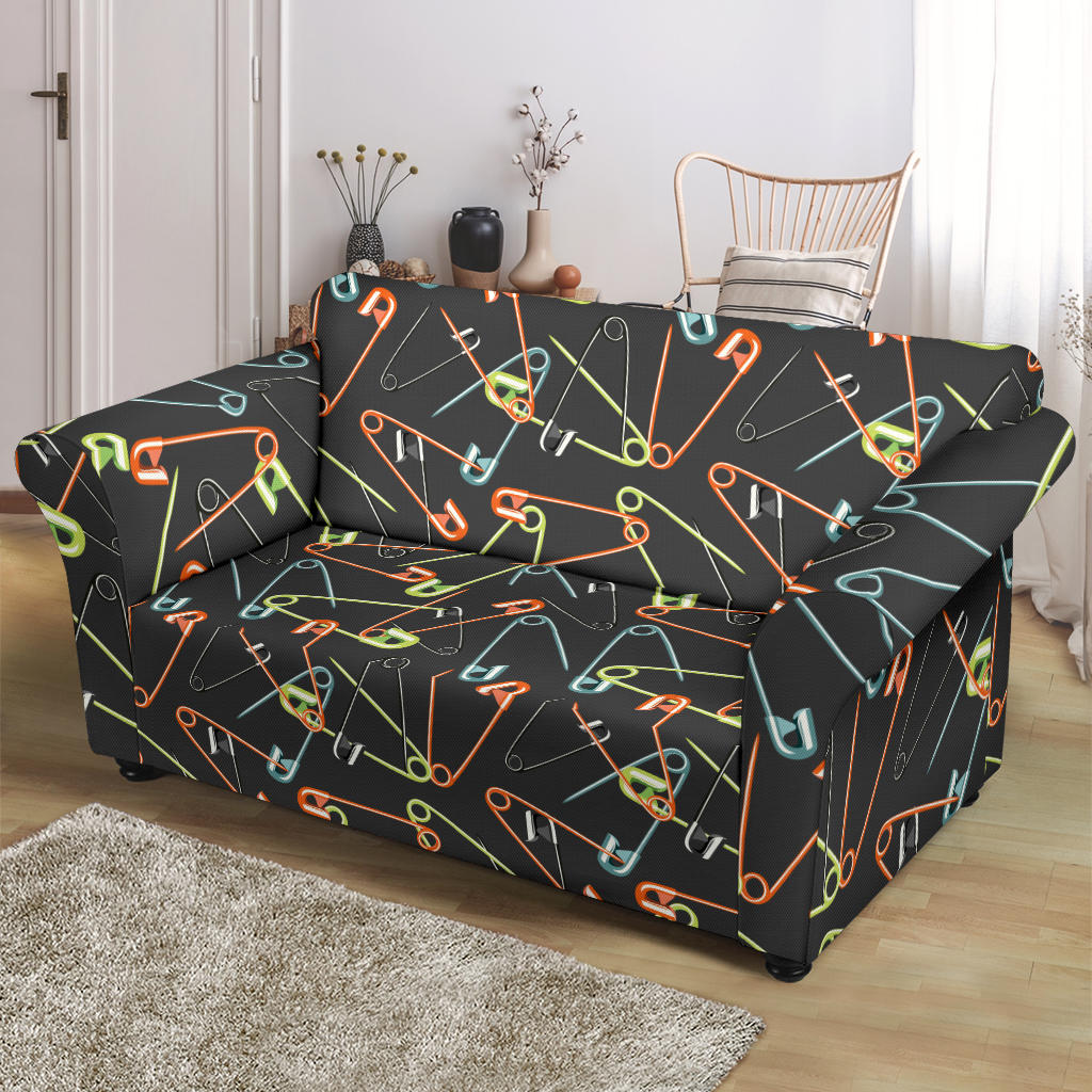 Safety Pin Print Design LKS301 Loveseat Couch Slipcover