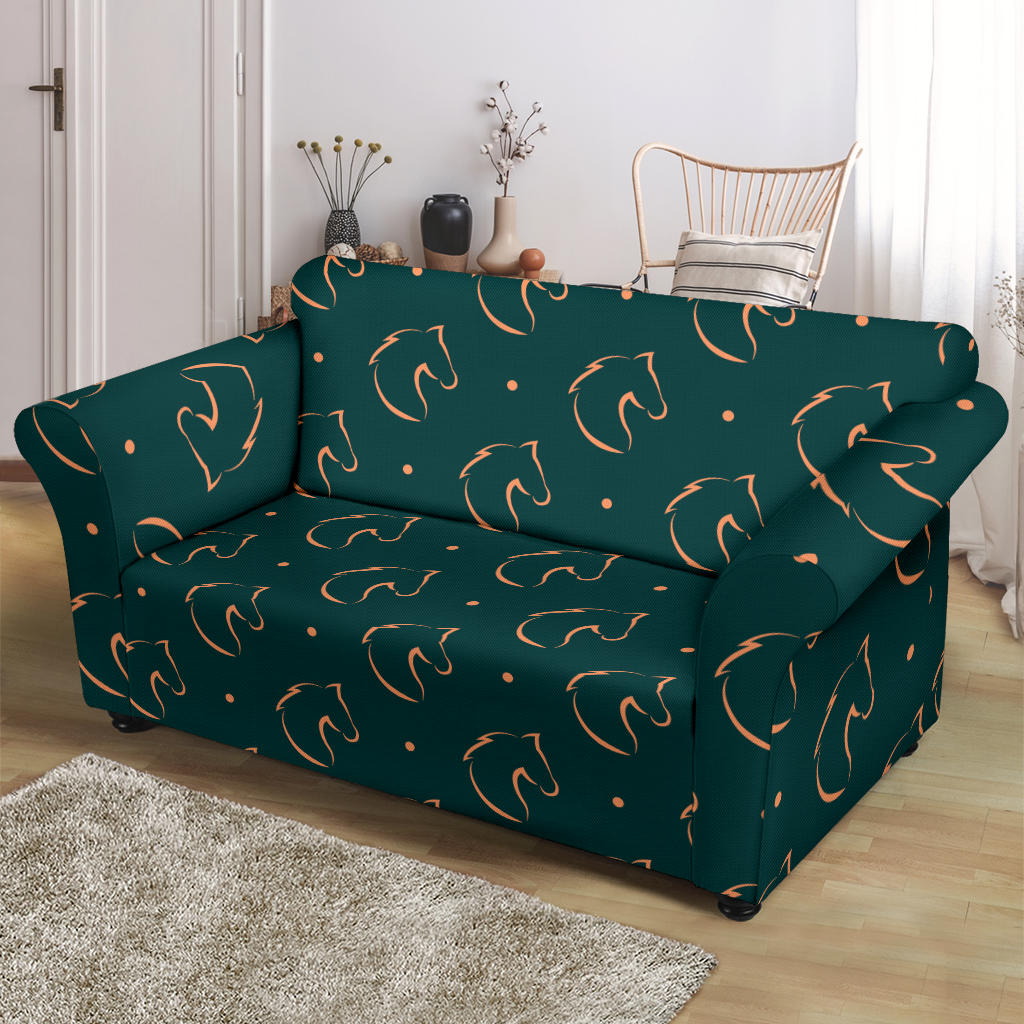 Horse Head Print Design LKS302 Loveseat Couch Slipcover