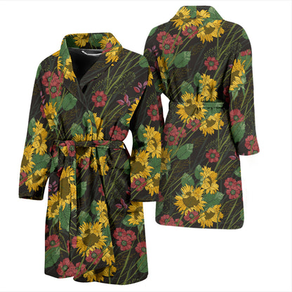 Sunflower Print Design LKS303 Men Bathrobe